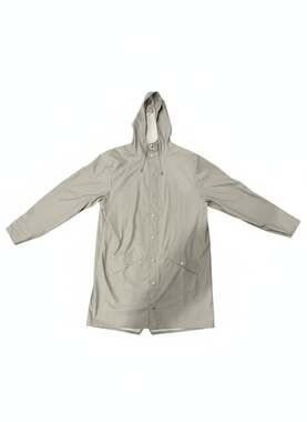 RAINS Long Rain Jacket in Stone